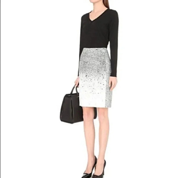 Hugo Boss Vibrush Paint Splatter Pencil Skirt - Picture 2 of 10